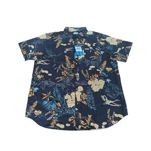 NWT Columbia Mens Large Rapid Rivers Printed Short Sleeve Button Down Shirt